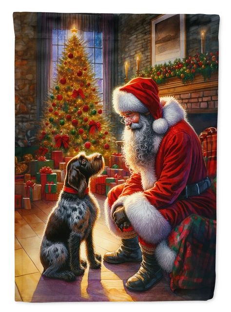 German Wirehaired Pointer and Santa Claus Flag Garden Size DAC4116GF