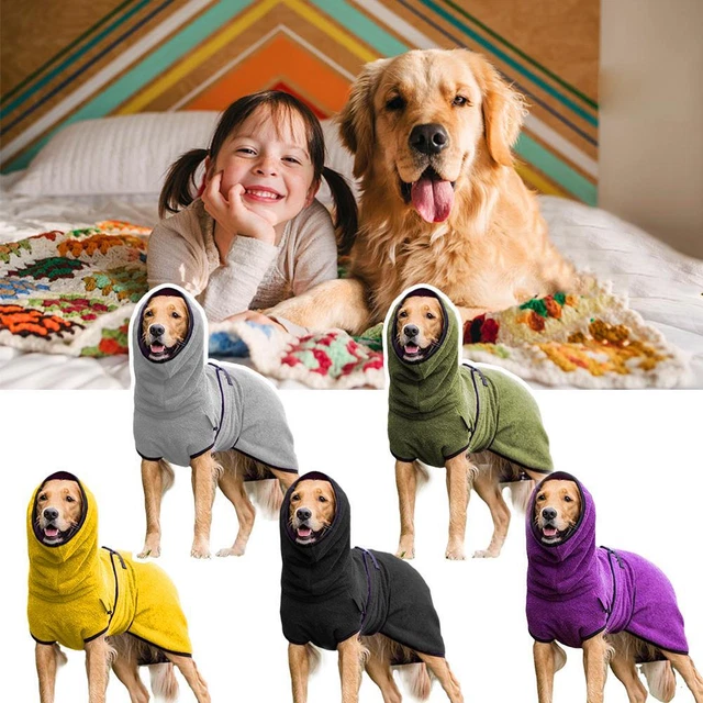 Dog Bathrobe Towel Microfibre Bath Robe Pet Super Absorbent Coat Drying Lot N0