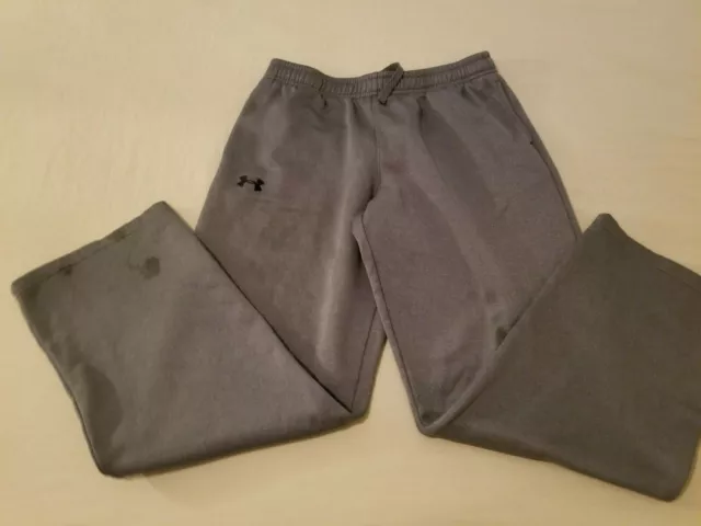 Boys Under Armour Pants YLG Youth L Large Gray Athletic Gym Workout