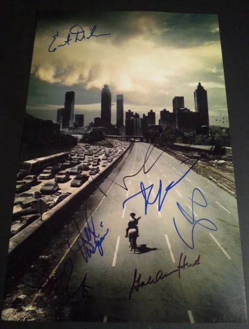 THE WALKING DEAD Cast(x7) Hand-Signed "Season 1" 11x17 photo (Norman Reedus)