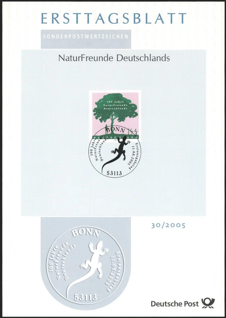 Ersttagsblatt ETB 30/2005 - "100 Jahre Natur-Freunde Deutschlands" - Baum