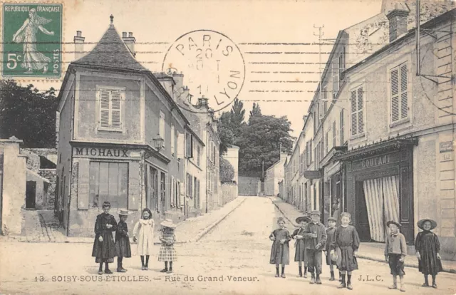 Cpa 91 Seisy Sous Etiolles / Rue Du Grand Veneur / Children