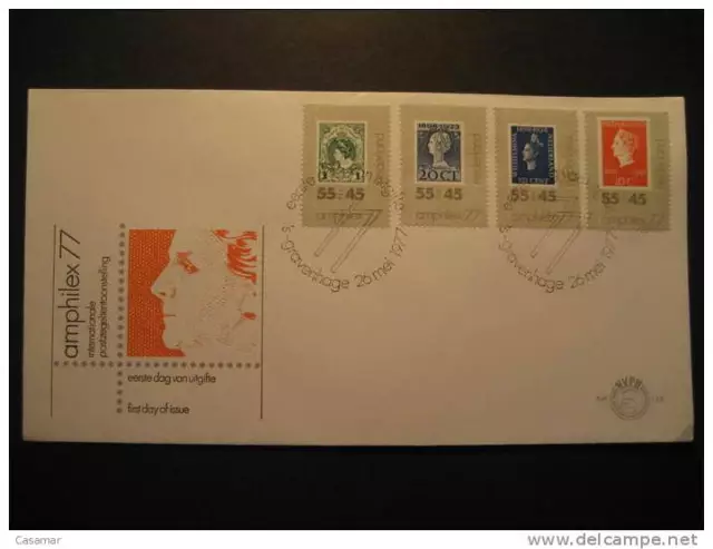 Netherlands Gravenhage 1977 Amphilex Royal Family Stamps On • Stempeln Sur T
