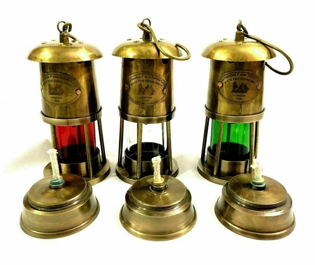 Lampe 3er Set Antik Messing Lampe Vintage Schiff Boot Licht Laterne 6''