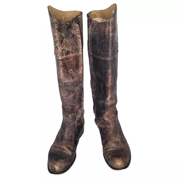 Steve Madden Steven Reins Leather Knee High Distressed Riding Boots Brown 8M