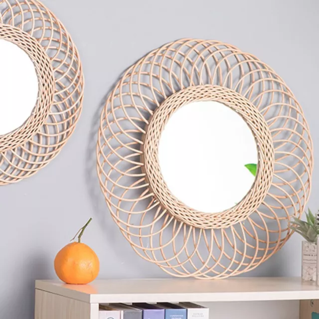 Miroir mural rond en rotin vintage chic 15 pouces ajoute une touche unique à vo