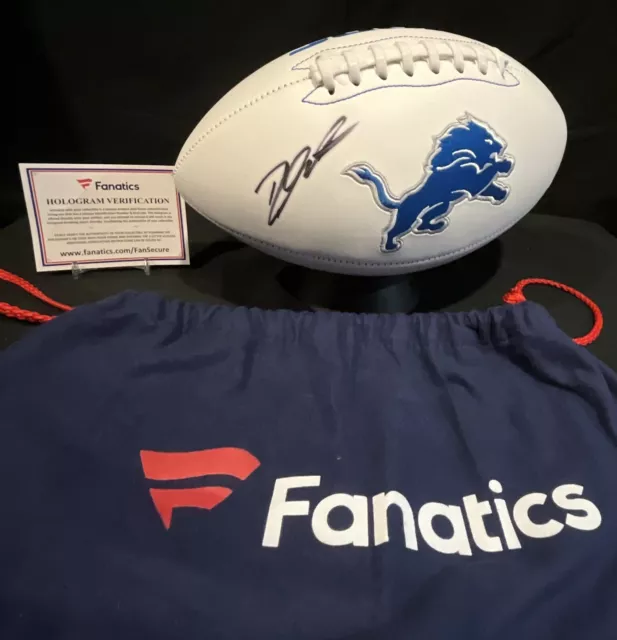 D'Andre Swift Autographed Detroit Lions Logo Football (Fanatics COA)
