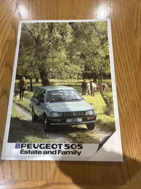 Vintage Peugeot 505 T-Mail und Familie Verkaufsbroschüre 1982