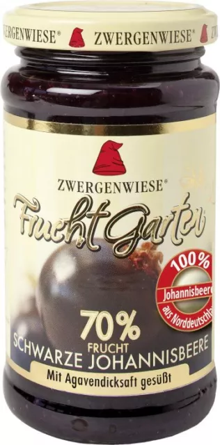 (11,93 EUR/kg) Zwergenwiese FruchtGarten Schwarze Johannisbeere 6x225g, BIO