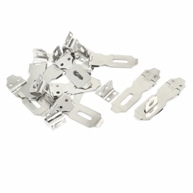 Home Drawer Safety Padlock Latch Stainless Steel Door Hasp Staple 10 Set