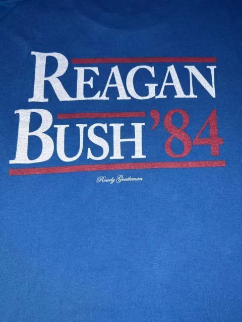 Rowdy Gentlemen Reagan Bush β84 Tshirt Blue Menβs Size XL Rowdy Gentlemen Reagan Bush β84 Tshirt Blue Menβs Size XL