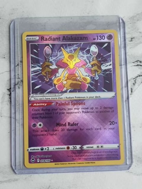 Error/Miscut Radiant Alakazam Pokemon Silver Tempest for Sale in