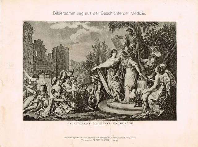 Kunstbeilage Medizinische Wochenschrift  1911 No.  5  Aufmunterung der Mütter