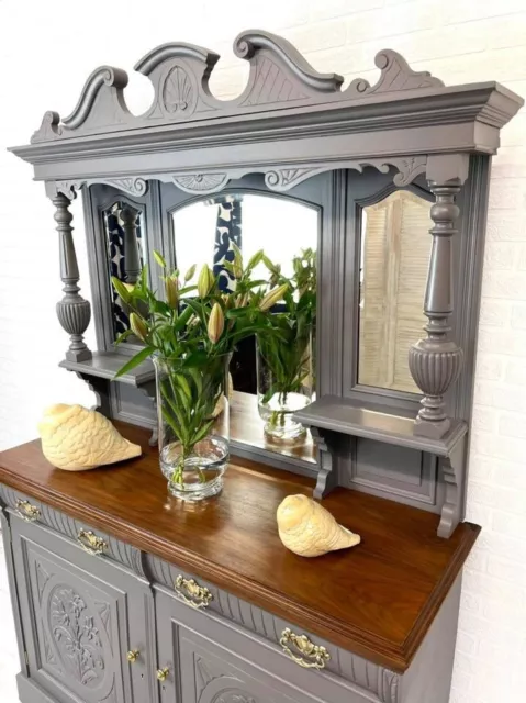 Antique Victorian Chiffonier Dresser Cabinet Mirror Back Sideboard 2