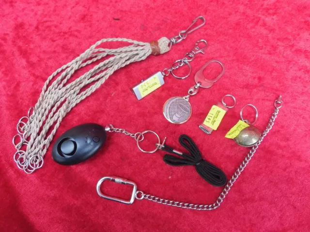 7 Beautiful Small Parts, Key Ring, Kl. Lamps, Whistle, Chain