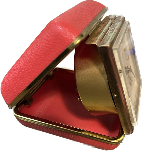 VINTAGE GOLDBUHL TRAVEL alarm clock working West Germany Red Case £7.88