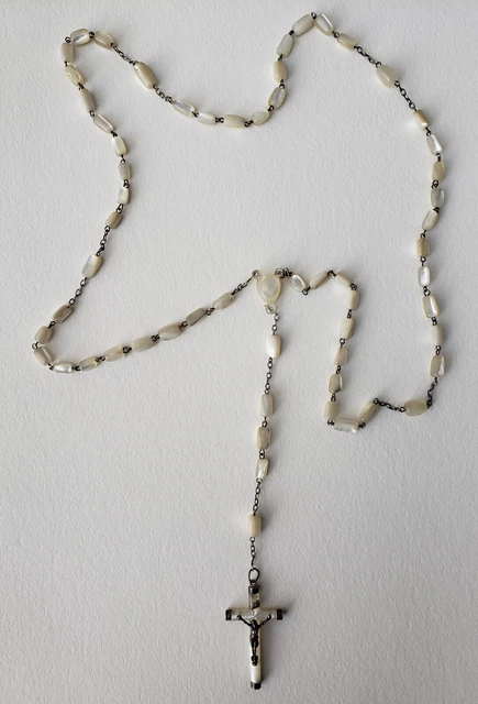 Chapelet en nacre et argent début XX ème siècle 