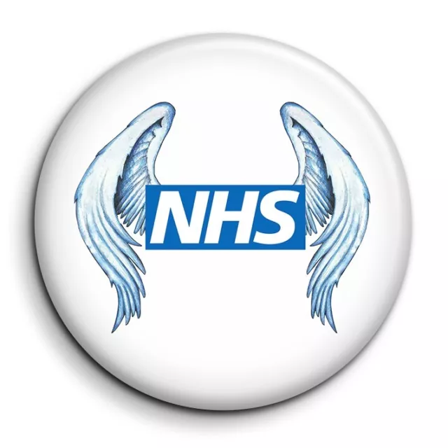 NHS Angel National Health Service Angels Badge Epingle 38mm Button Pin