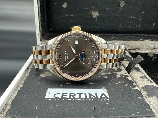 Vintage seltene CERTINA Chronometer Two Tone ECHTE 80er Jahre Mondphase Damenuhr