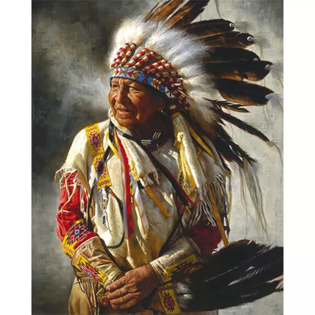 Indians Old Lady Oil Paint By Numbers Kits Canvas Picture DIY Wall Art Craft