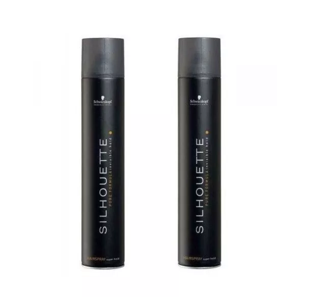 Schwarzkopf Silhouette Super Hold Hairspray Black 750ml x 2 PACK-TWIN PACK