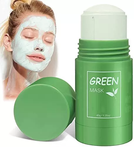 HZZYJ Green Mask Stick Masque à l'argile purifiant au thé vert Bâton Contrôle...