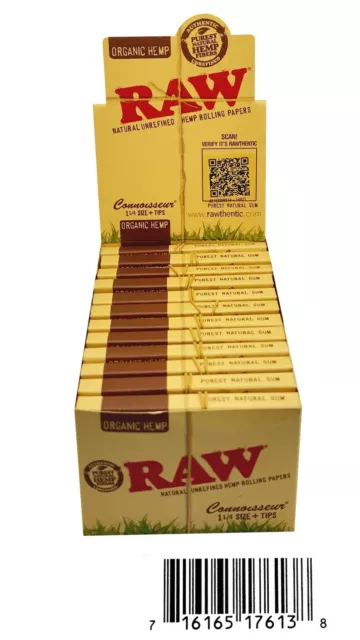 24 X Booklets Raw Organic Hemp 1-1/4  Size +Tips. FREE SHIPPING