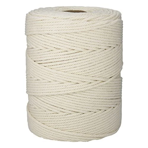 Cable de algodón macramé natural de 5 mm × 328 yardas - cuerda, 5 mm × 328 yardas, beige