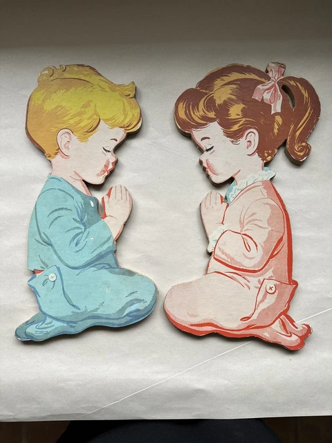1950 ’s Vintage Nursery Room Wall Decor Prayer Time. Please see my photos.
