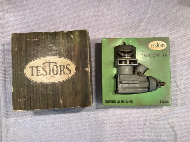 VINTAGE TESTORS MCCOY 35 MODEL AIRPLANE Nitro Engine Vintage Control ...