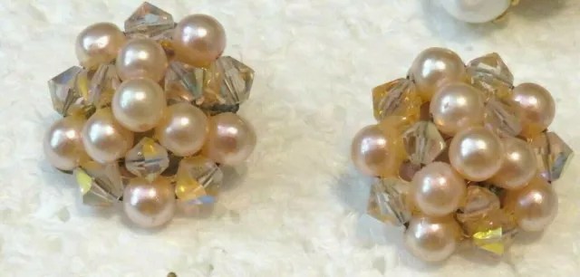 Vintage Cluster Pearl - Crystal Clip-ons Pre-Owned Pick Your Look! All Beautiful