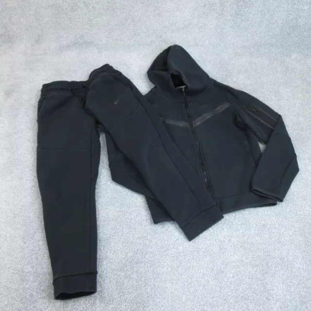 Nike Tech Fleece Tracksuit Boys Medium Black Age 10 12 Swoosh Pocket Youth 2140