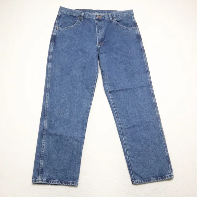 Pantalones de mezclilla para hombre Rustler talla 38x30 azul de ajuste regular pierna recta 100 % algodón