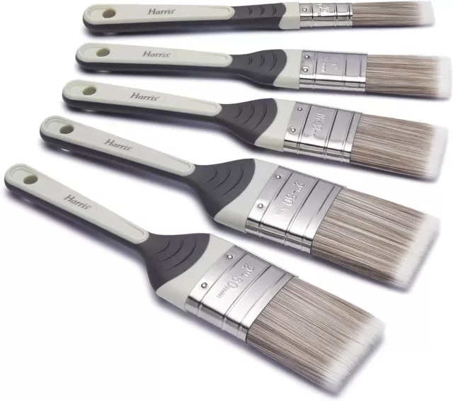 Wooden Paint Brushes for Walls, 5X Synthetic Bristle Paint Brushes for  Painting