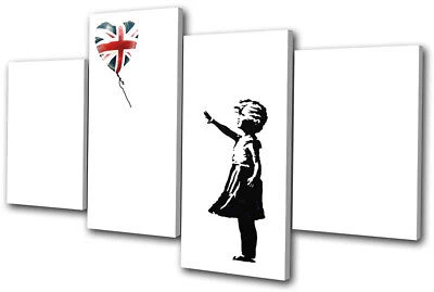 Print Sur Toile Balloon Girl De Banksy - Multicolore - Style Street Art Moderne - Neuf