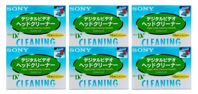 Set of 6 DVM4CLD2 Sony Mini DV Digital Video Head Cleaning Cassette Dry type