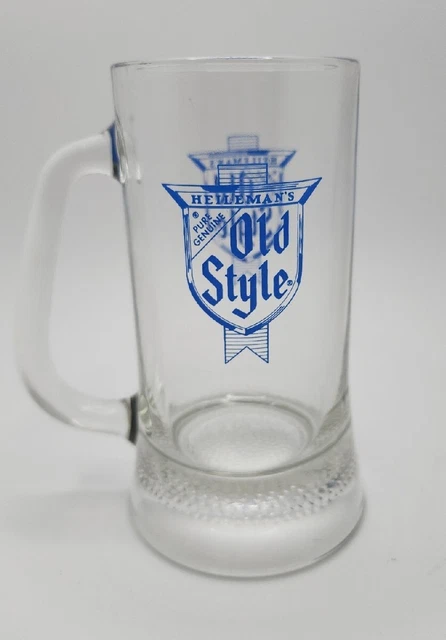 Vintage Heileman's Old Style Beer Mug Blue Lettering