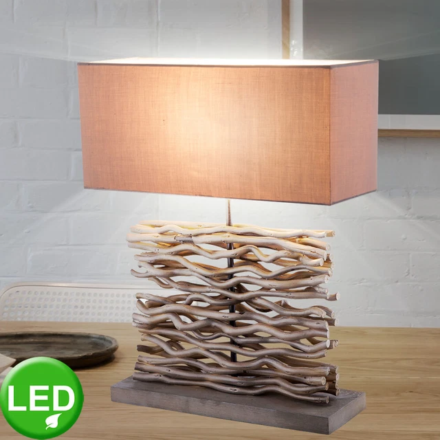 LED Scrittura Tavolo Notte Lampada per Leggere Tessuto Legno Ospiti Camera