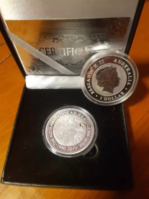 pièces de 1 dollar australien kookaburra  argent 1 OZ 999 avec une chèvre