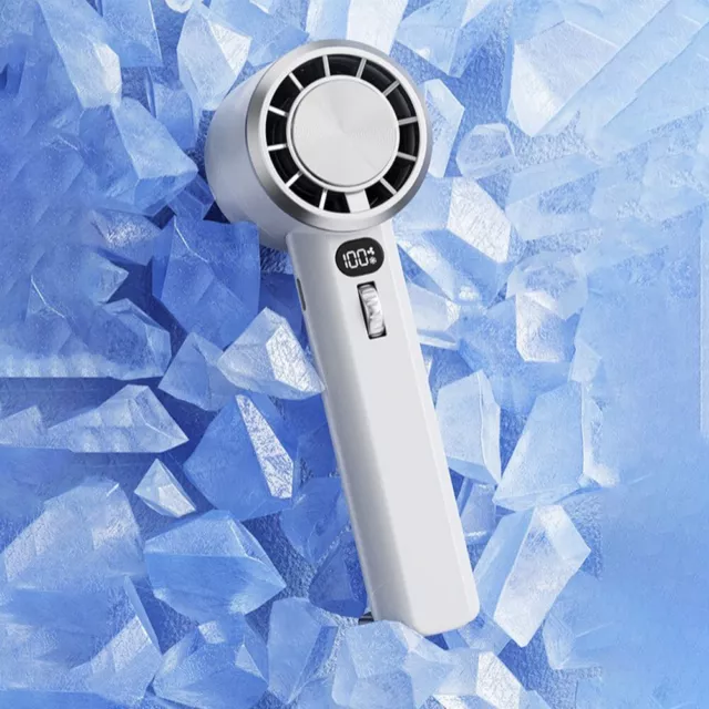 USB Rechargeable Cooling Fan with Digital Display and Adjustable Speed Settings