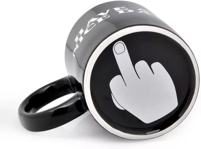Have A Nice Day Mug Middle Finger Mug 350ml Ceramic Coffee Cup Gifts Black au|