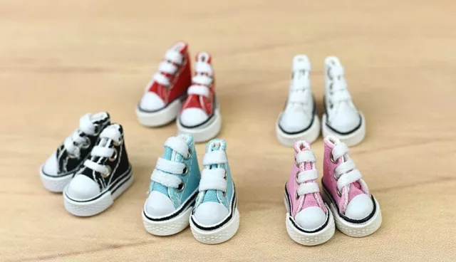 1Pair 3.5cm Mini Fashion Canvas Shoes For Barbie Doll Causal Shoes for Blythe 2