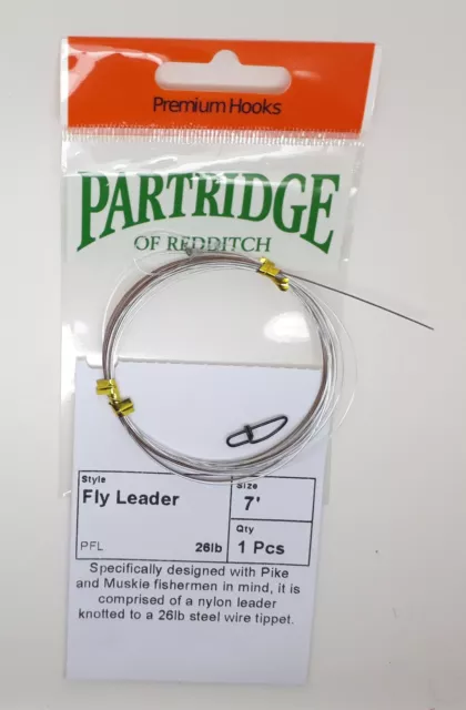 Partridge Pfl Pike Fly Steel Fly Leader Wire Trace And Made Fly Leaders L@@K