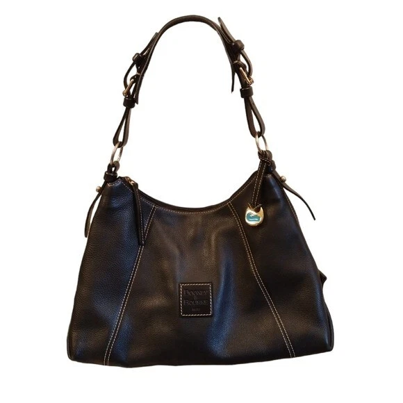 Dooney & Bourke Pebbled Leather Hobo Zip bag Purse black