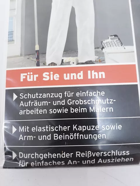 Einweg Overalls " POWERFIX " 2 Stück Arbeitsoverall Schutzanzug Schutzkleidung M 3