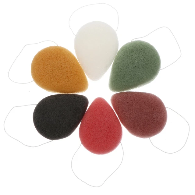 6 pz Konjac Lavaggio Viso Pulito Viso in Spugna Usa e Uso
