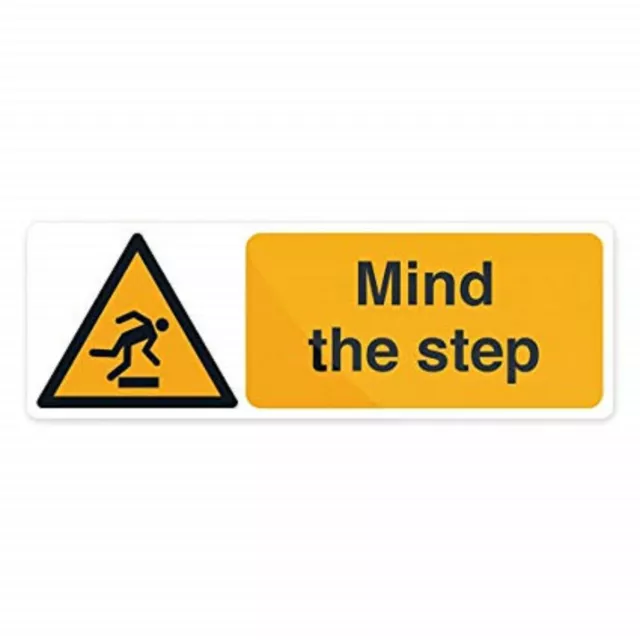 Fixman Mind The Step Sign 300 x 100mm Self-Adhesive Safety Signage 713473