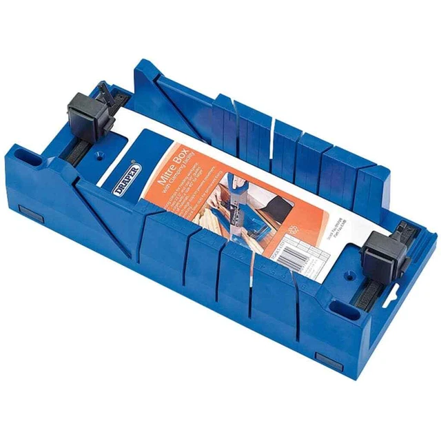 Draper Tools Caja de ingletes Expert con abrazaderas azul 09789 Draper Tools