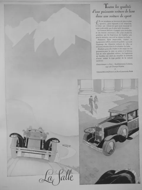 Publicité 1927 La Salle Les Qualités Puissante Voiture De Luxe - Advertising