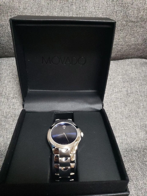 Orologio da polso MOVADO LUNO SPORT cinturino acciaio inox blu viso rotondo uomo argento